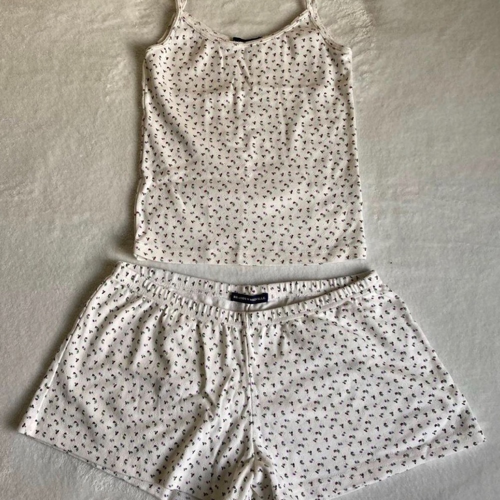 brandy melville floral pj set